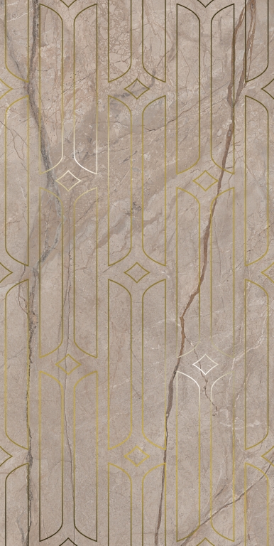 KMD3STA071BR Декор Ифран Бежевый светлый глянцевый обрезной 60x119.5x0.9 - фото 3
