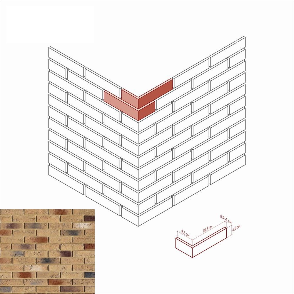 389-45 На стену Дерри Брик 389-45 Угол