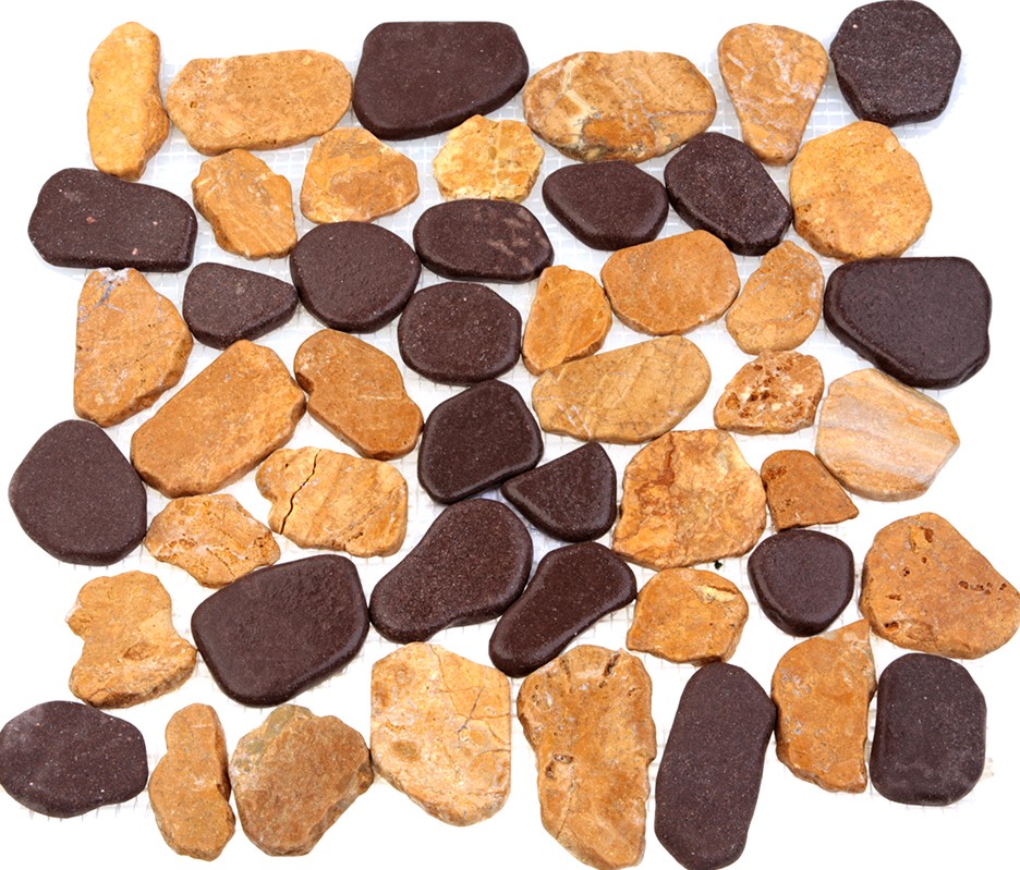 052365 MS9001 BC MIX На пол Каменная Мрамор красно-песочный круглый 32x32