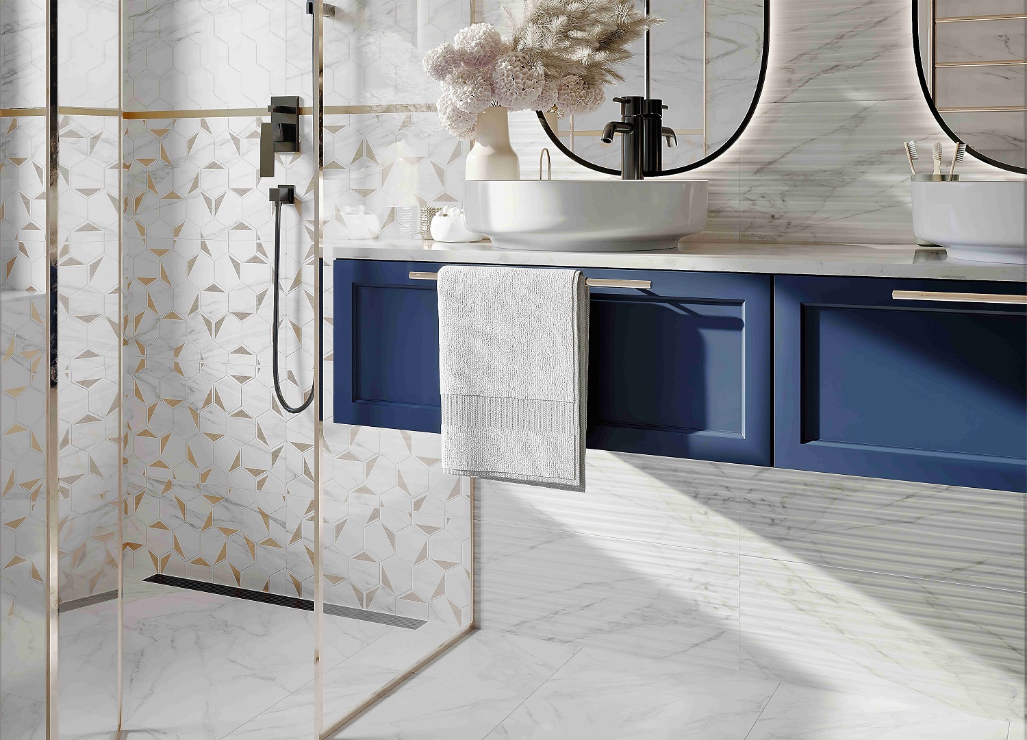 Декор Marble Gold белый 30х60 - фото 3