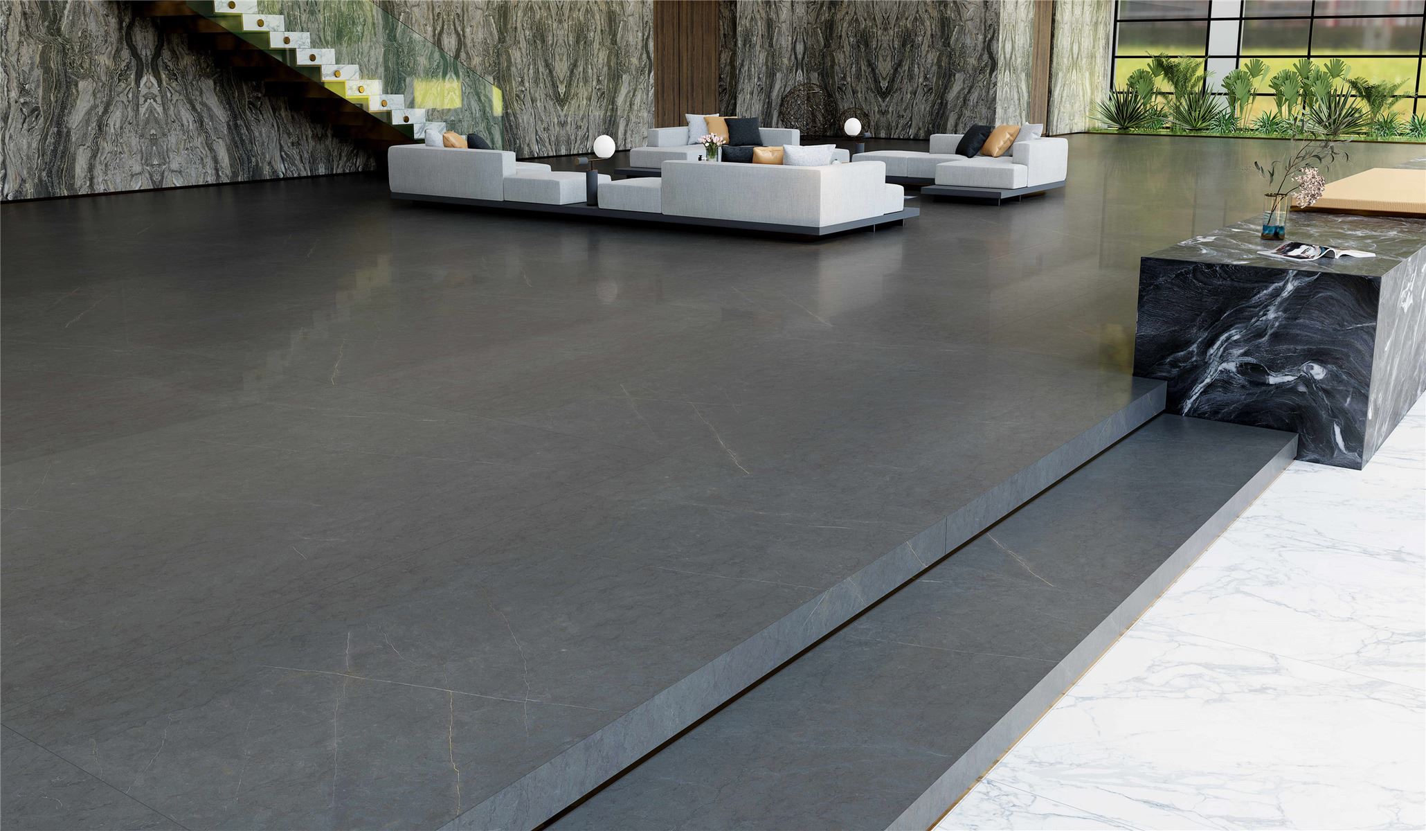 MN287CP261206 На пол Bulgaria Medium Grey Polished 6mm 120x260 - фото 4