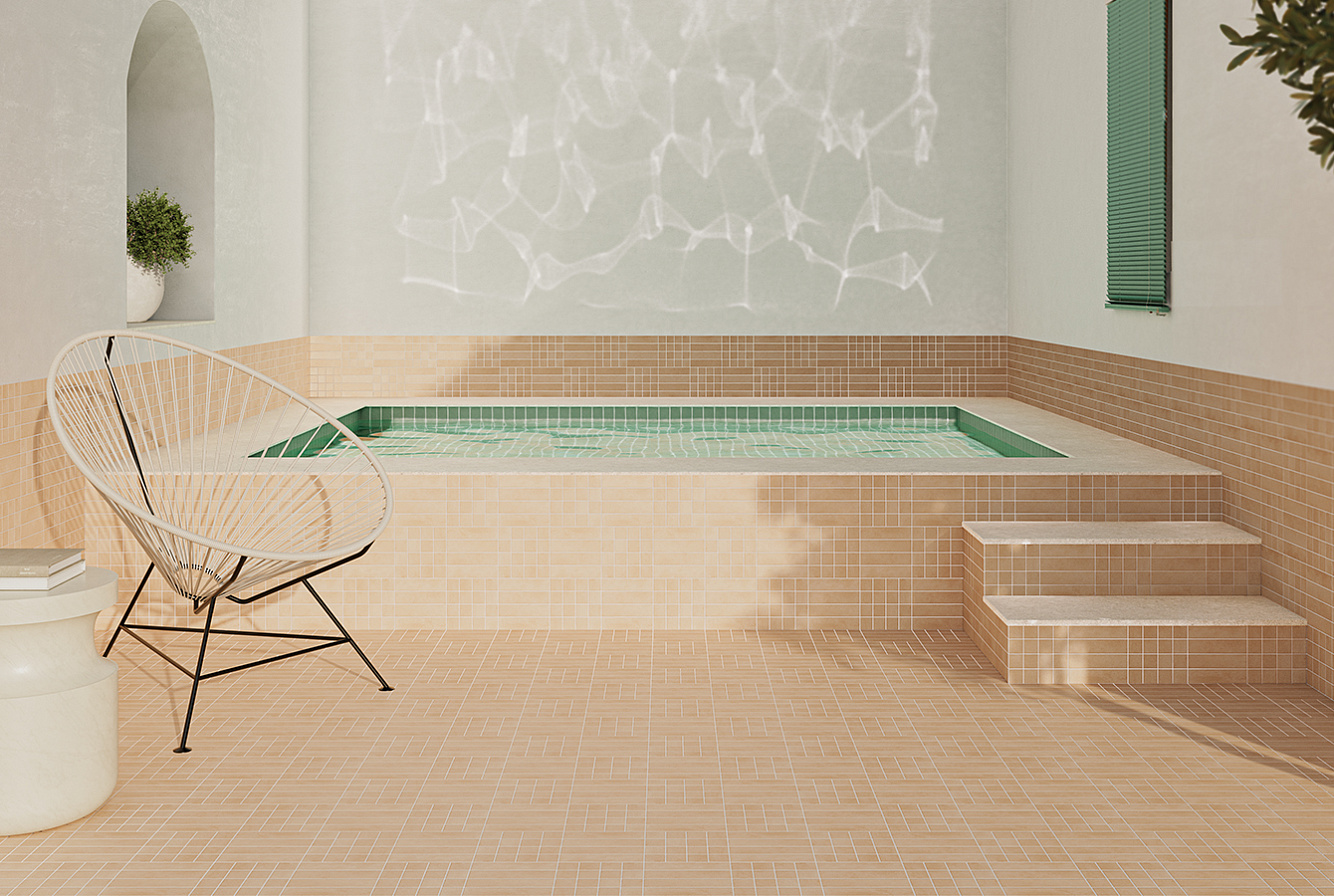 131370 На пол Raster Lines M Chalk 15x15 - фото 8