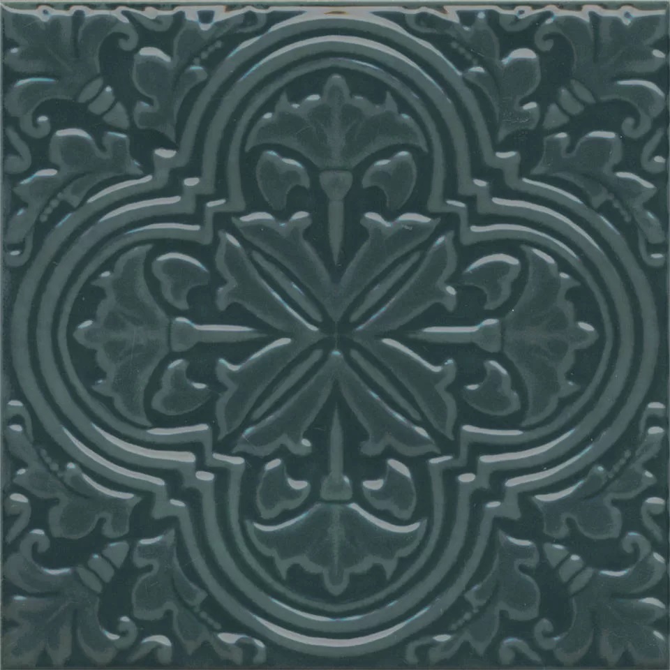 KMD3STA003BN Декор Фес Зелёный тёмный глянцевый 15x15x0.77