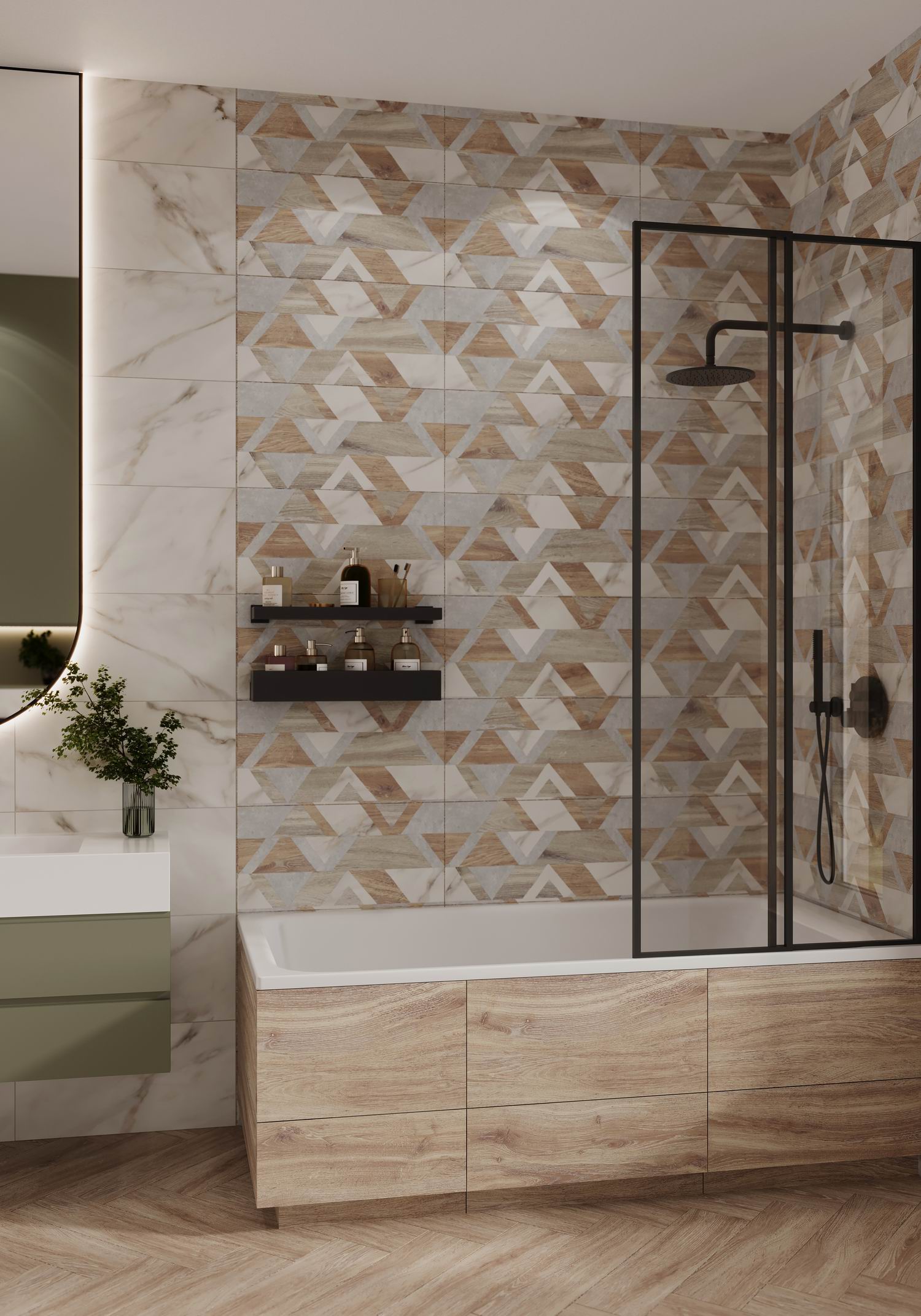 Настенная Guernsey Бежевый 300х600 - фото 9