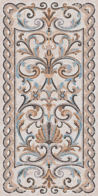 SG590802R Декор Ковры Мозаика беж декорированный лаппатированный 119.5x238.5