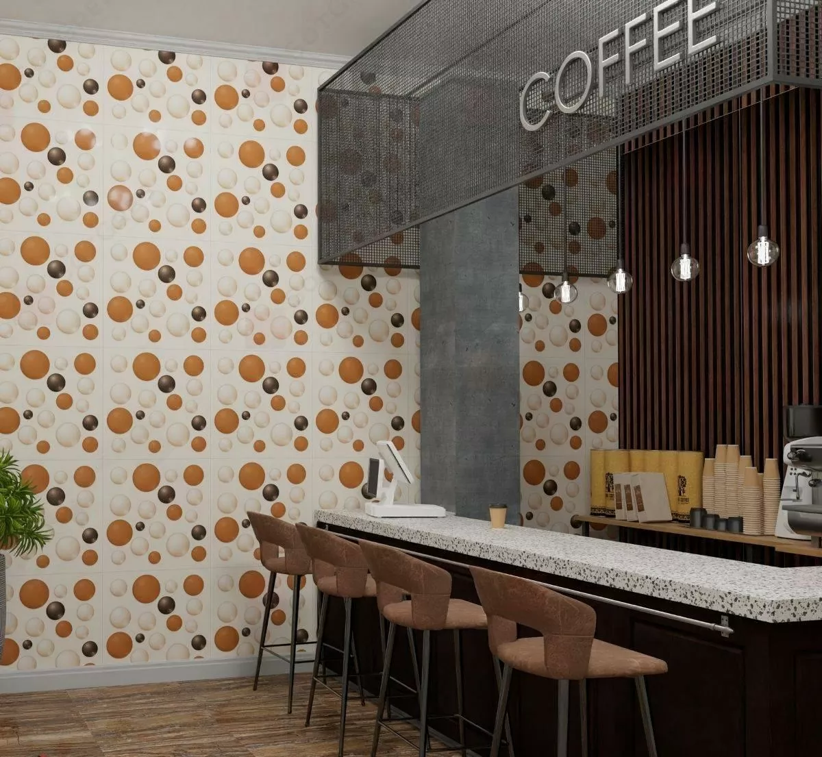 На пол 3D Gold Ball 60x60 - фото 4