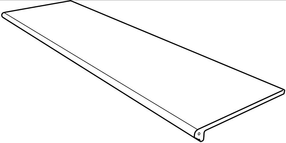 970467 Ступень Rodeno Фронтальная Round. Smooth Nogal 33x120