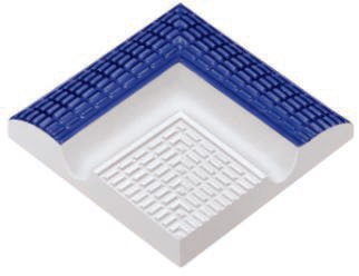 40207 Бордюр Olympic Series Наружный угол поручня с сетчатой поверхностью Cobalt 12x12