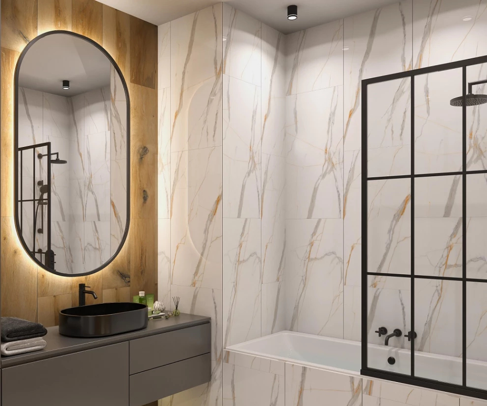 PRO 0022G На пол Statuario Bronze Gloss 600x600 - фото 2