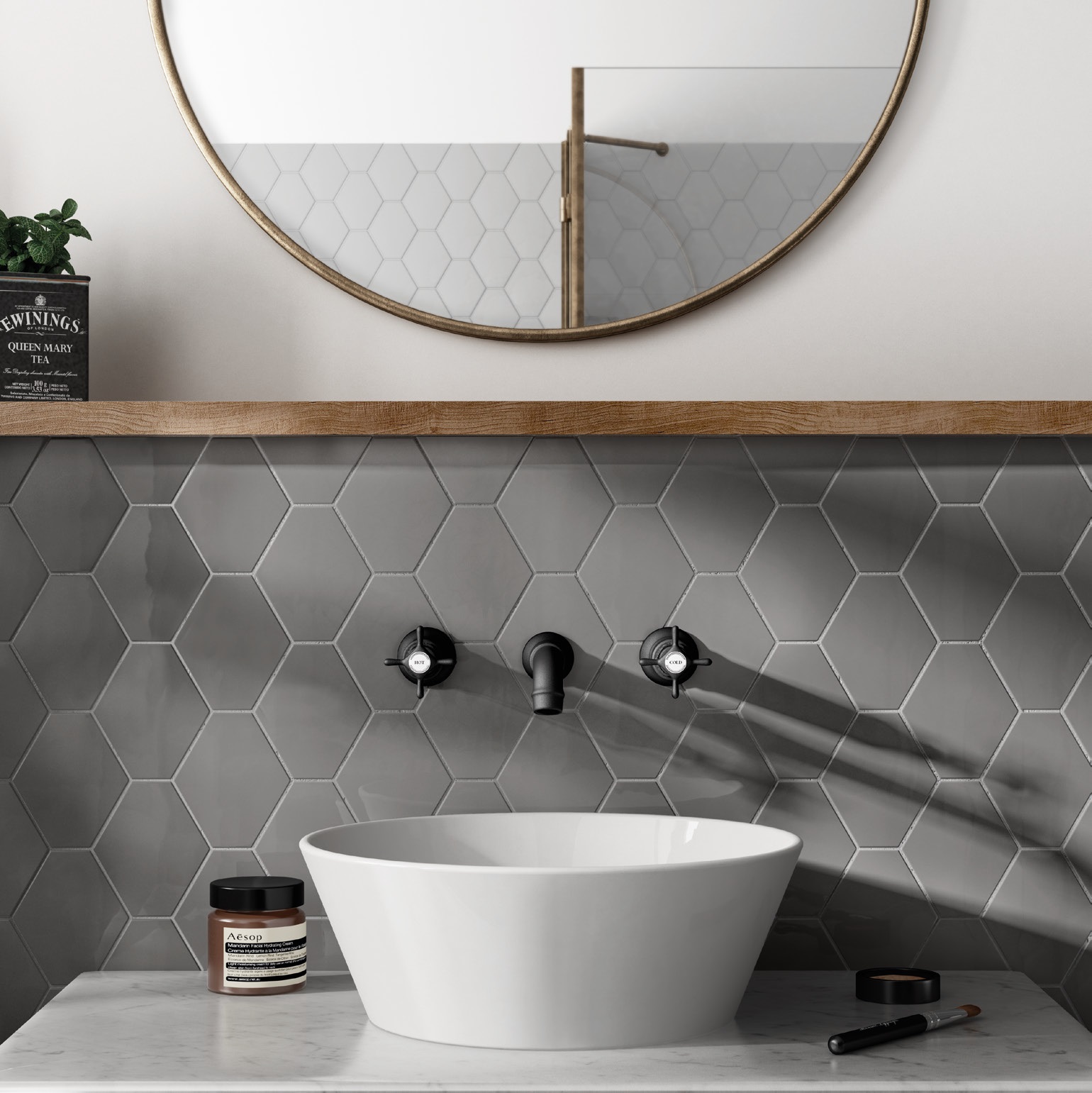 21911 На стену Scale Hexagon White 10.7x12.4 - фото 15