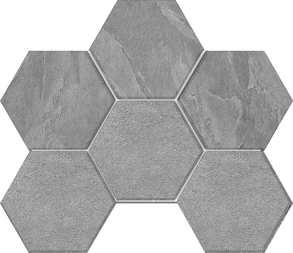 Mosaic/LN03_NS/TE03_NS/25x28,5/Hexagon Декор Luna LN03 TE03 Hexagon 25x28.5 непол