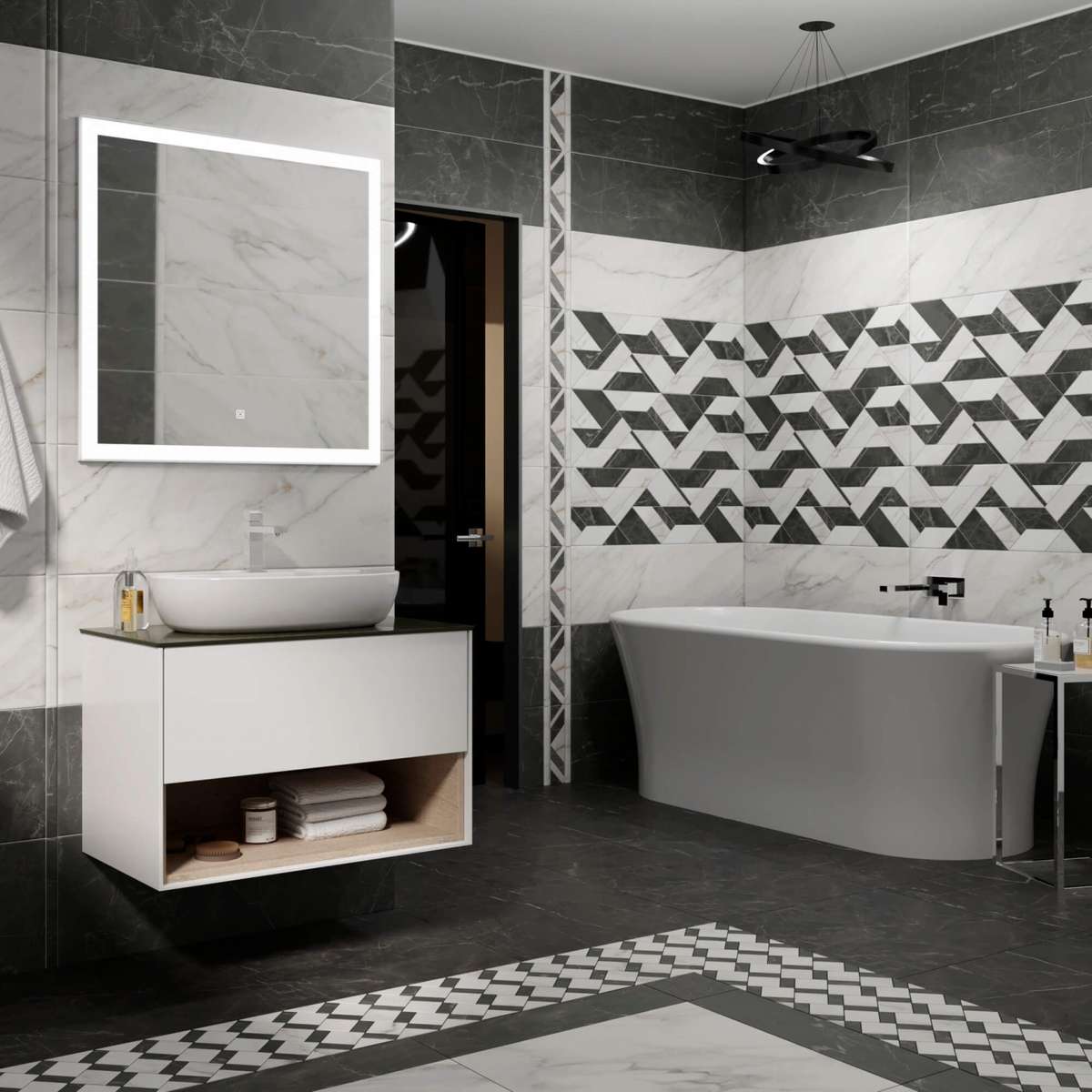 13107TR На стену Буонарроти Белый грань матовый обрезной 30x89.5x1.15 - фото 4