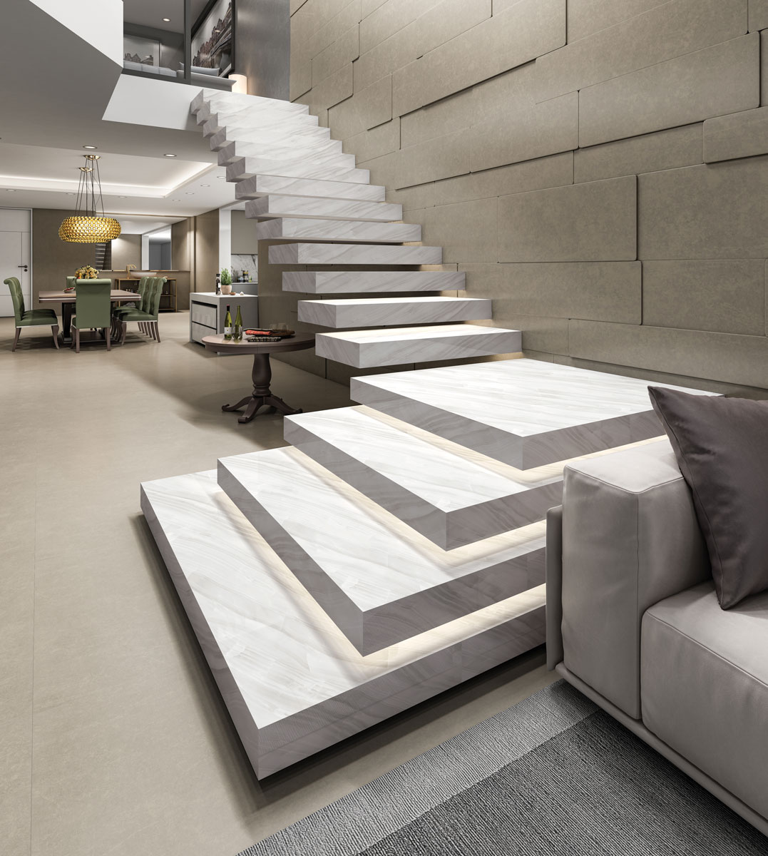 На пол Slab Polished Gravel Olive 240x80 - фото 12