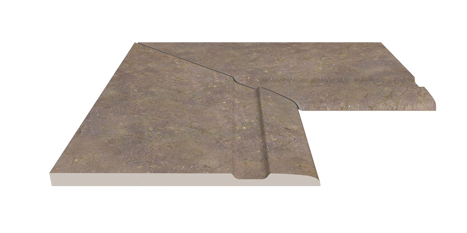 Бордюр Terrace Antislips Natural Series Угол фарфорового поручня внутренний 90 Natural Mocha 30x50