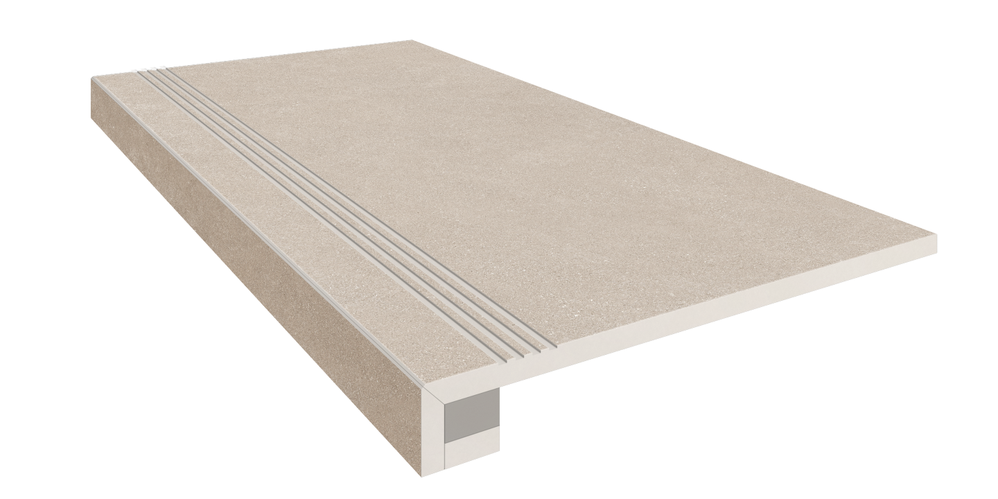 Set/Steptrade/LN01_NS/33x120/Stripe/LN01_NS/14,5x120 Ступень Luna Комплект LN01 Beige 120х33 неполированная прямоугол. бортик+Подступенок 14.5x120