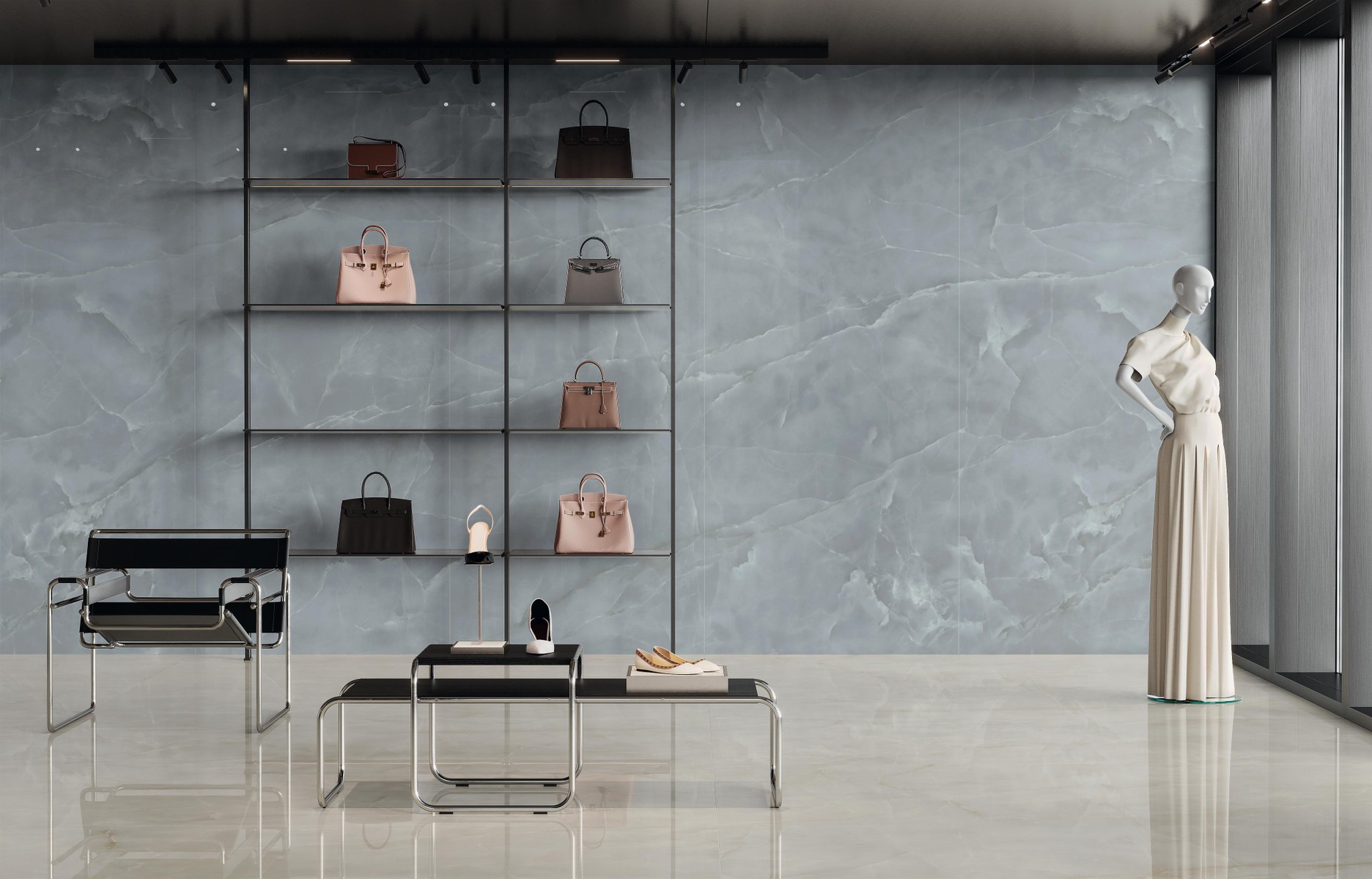 AJBH На пол Marvel Onyx Alabaster Lapp. 120x240 - фото 14