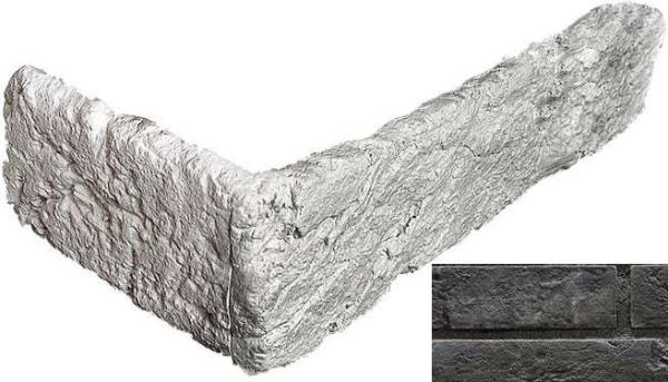 24.26.У На стену Кирпич Каталонский Угловой Графитовый 5.2x43.7-44