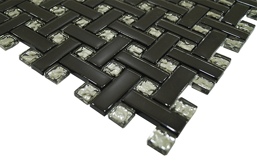 МС 1092 На стену Мозаика стеклянная Шахматка черная. белая 15х15 300х300 - фото 12