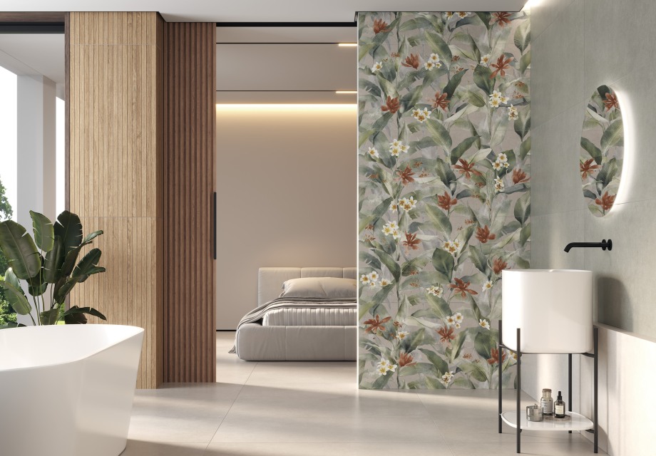 17647 На стену Floresta Цветы синий ректификат 60x120 - фото 11