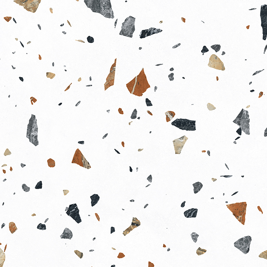 На пол Terazzo Bianco Цветной матовый карвинг 60х60 - фото 3