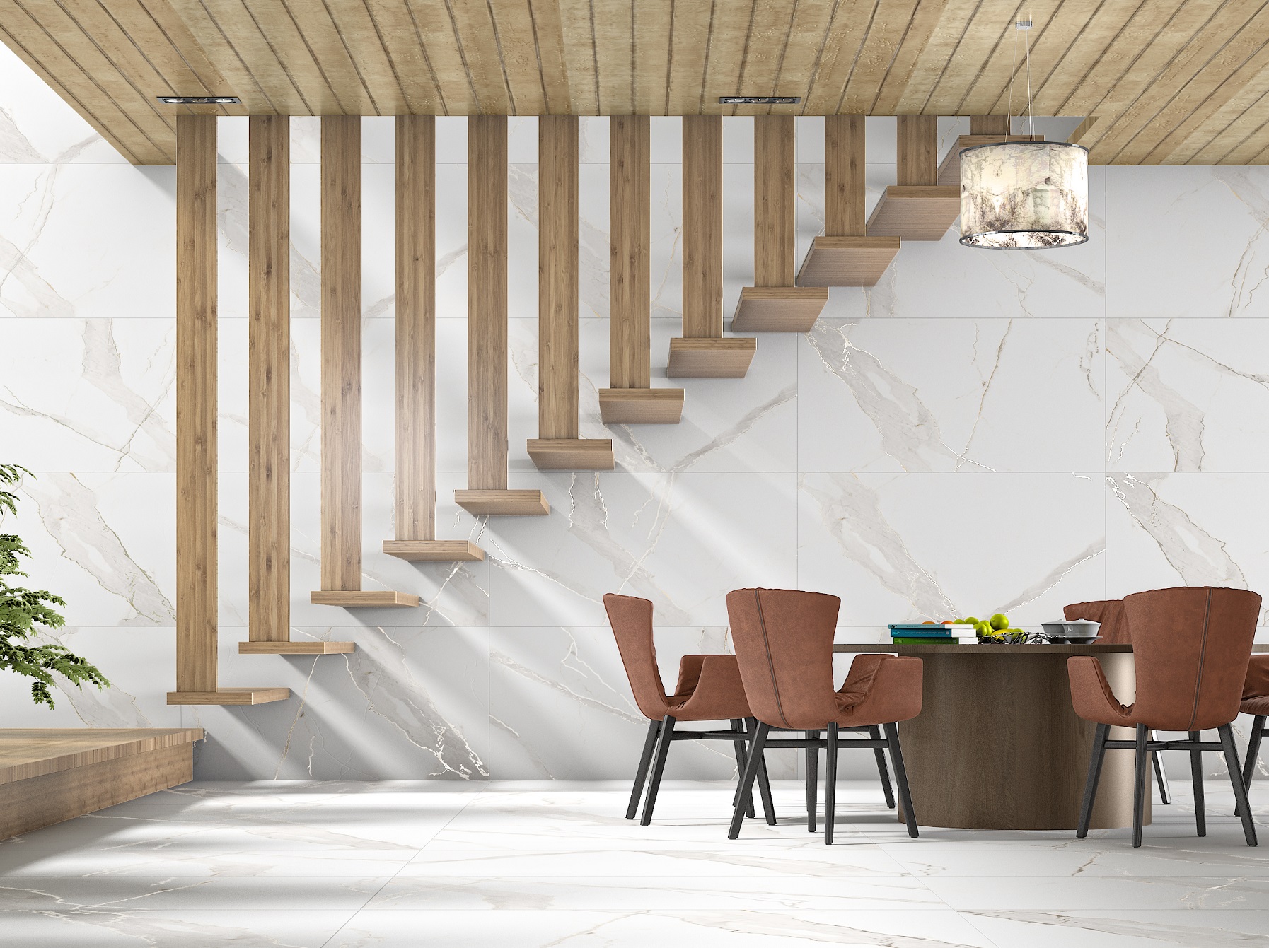 На пол Slim GVT Calcatta White Carving Rectificado 60x120 - фото 5