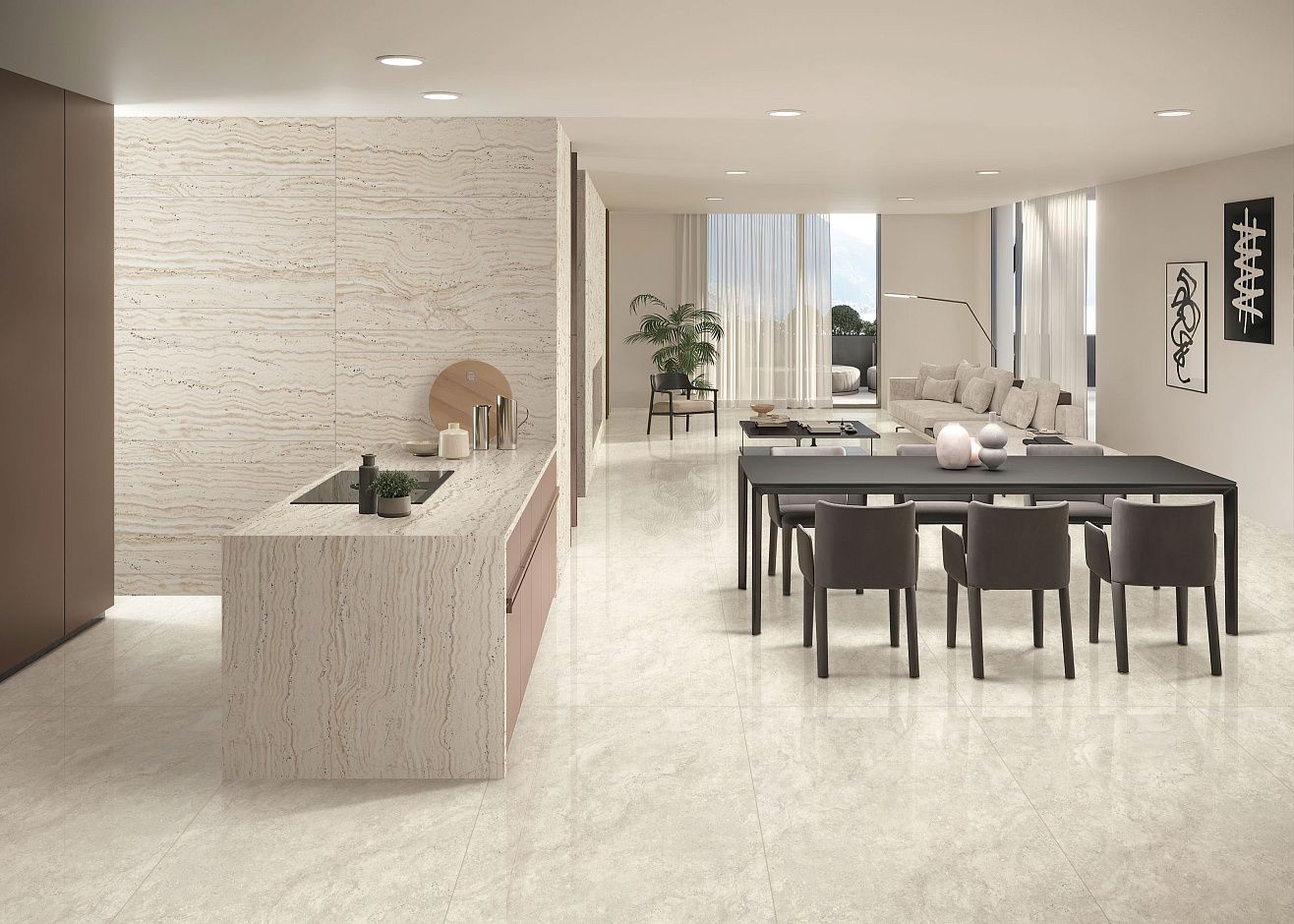 BHT-1006 На пол Travertine Basic Ivory Matt 600x1200x10 - фото 2