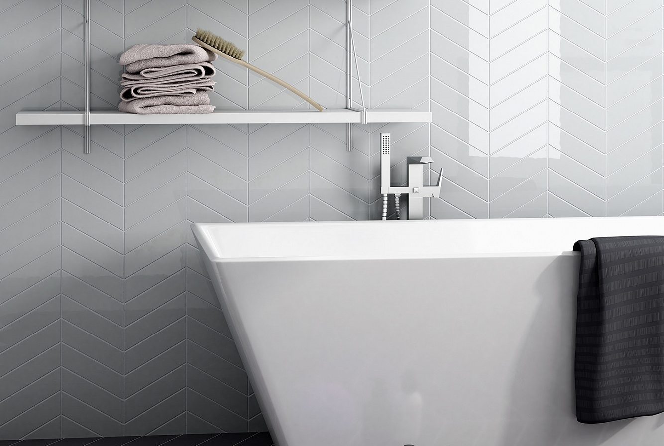 23360 На стену Chevron Wall Light grey right - фото 6