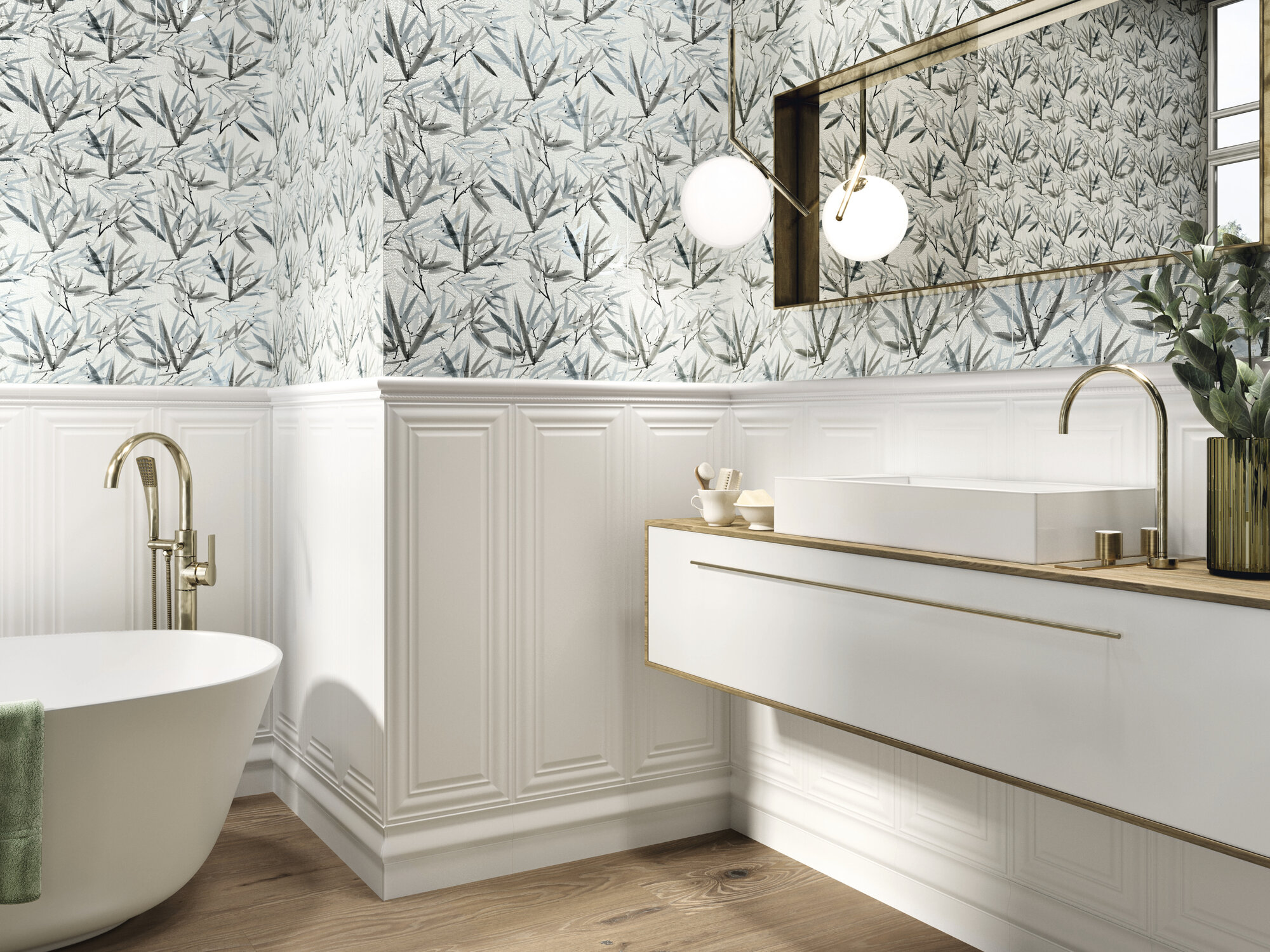 A043846 На стену Fables Lilium Beige Rect 30x90 - фото 5