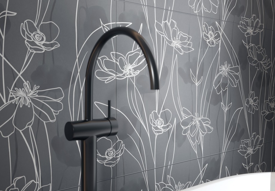 17647 На стену Floresta Цветы синий ректификат 60x120 - фото 16