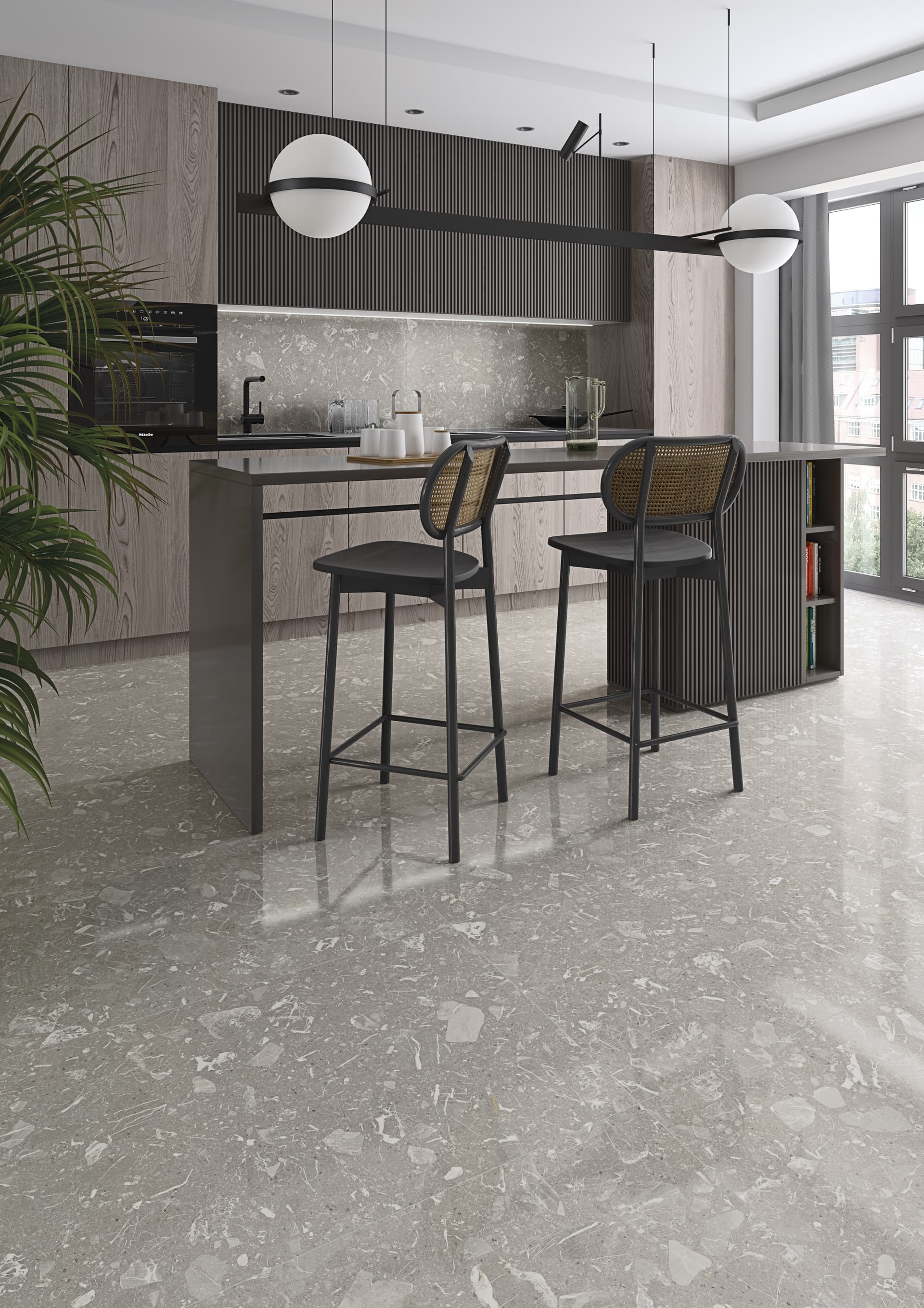 4X61 На пол Luna R Negro Pulido 79.3x79.3 - фото 2