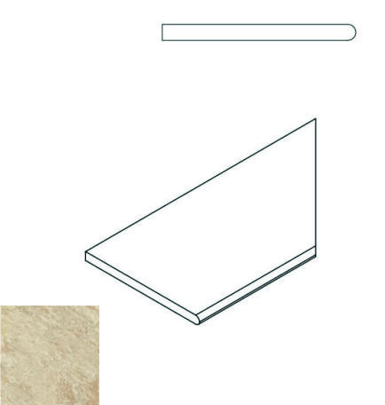 620090000372 Бордюр Climb X2 Роуп Бортик 30x60 Закругленный Правый Натуральный