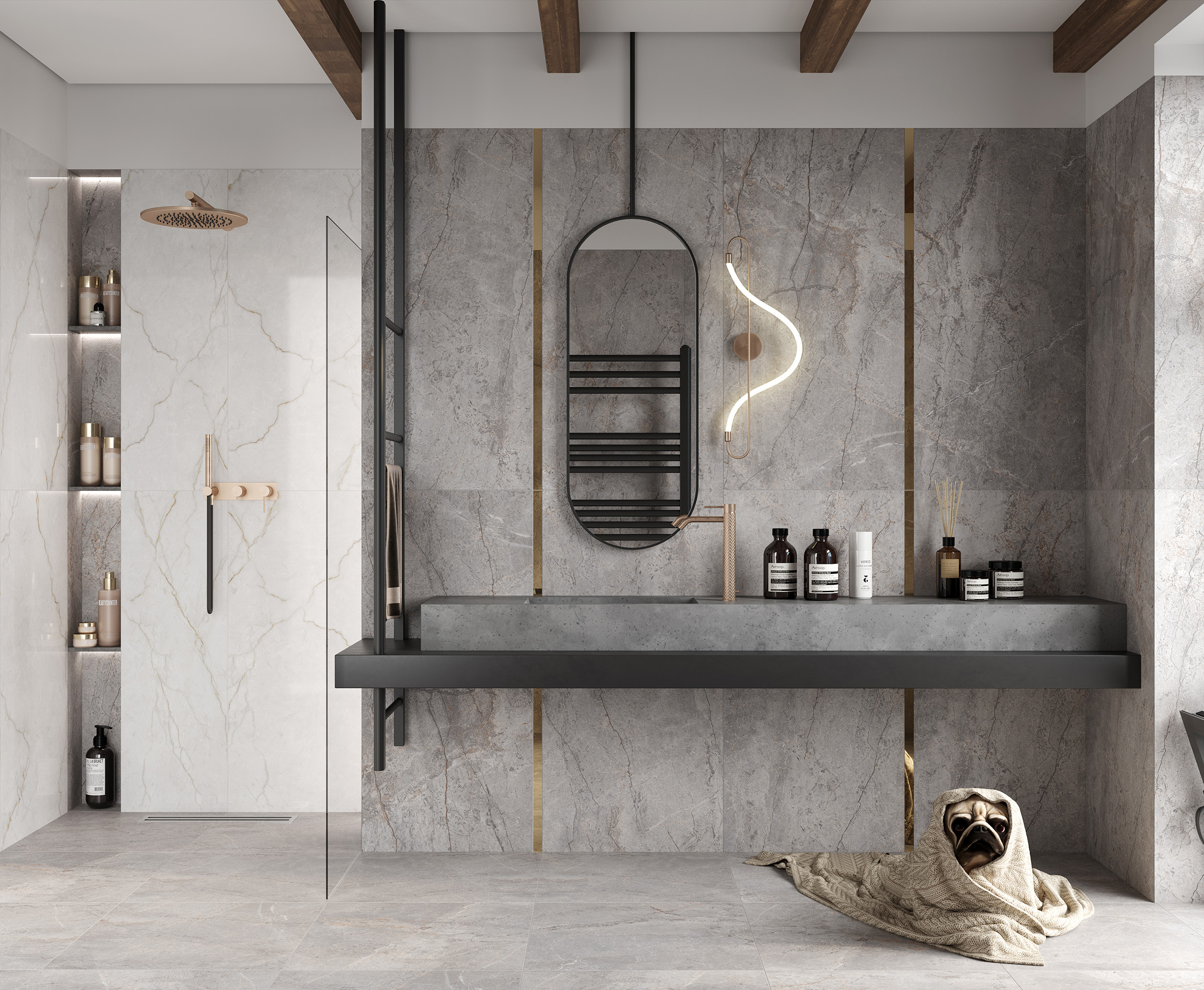 На пол Carved River Gray Карвинг 120 - фото 8