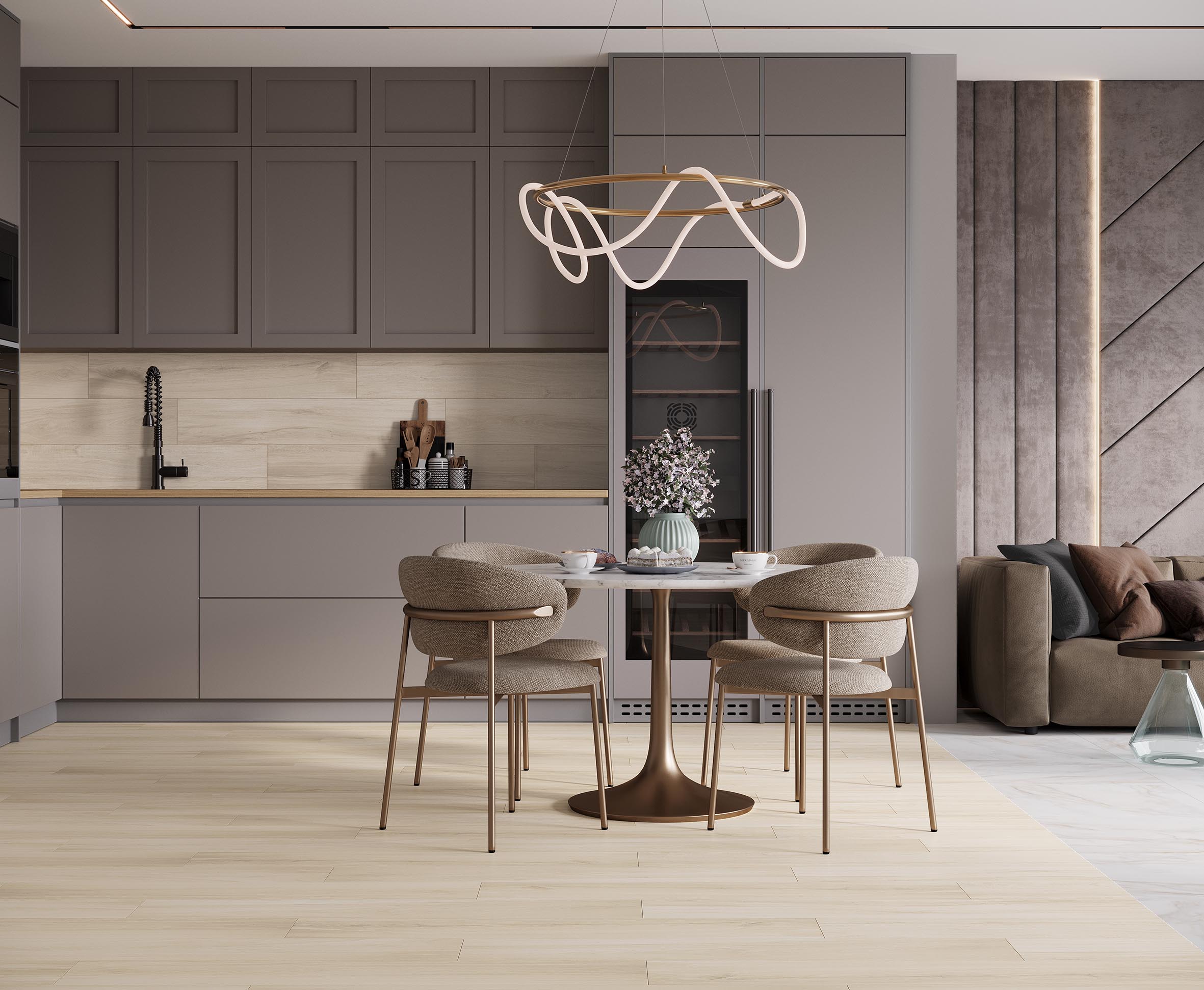 На пол Tupelo Maple Светло-Серый 120х20 Матовый Структурный - фото 17