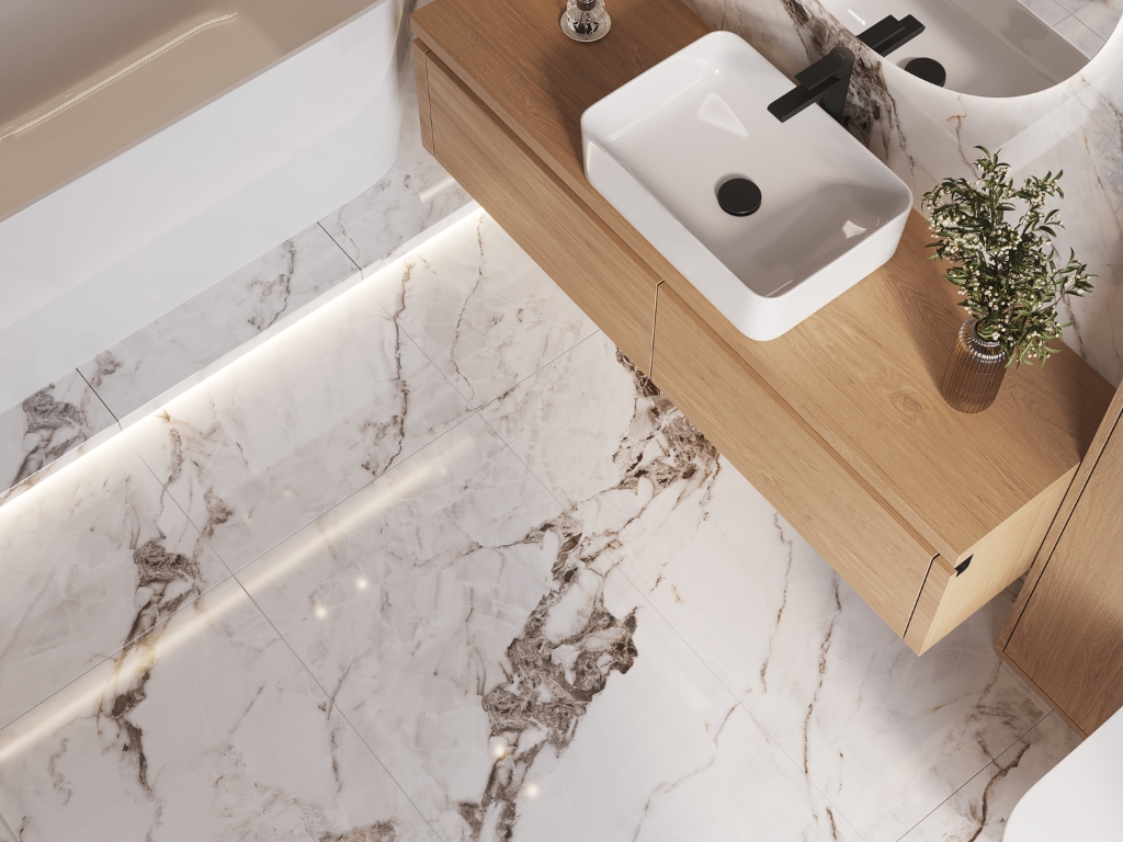 A17420 На пол Crema Полированный белый ректификат 60x120 - фото 11