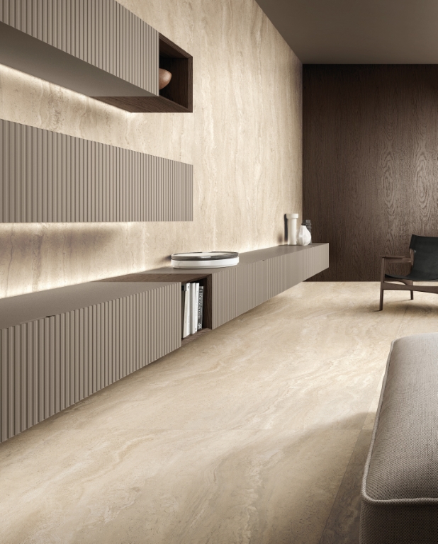 781136 На пол Authentic Luxe Pearl Travertine Matte 6mm 60x120 - фото 24