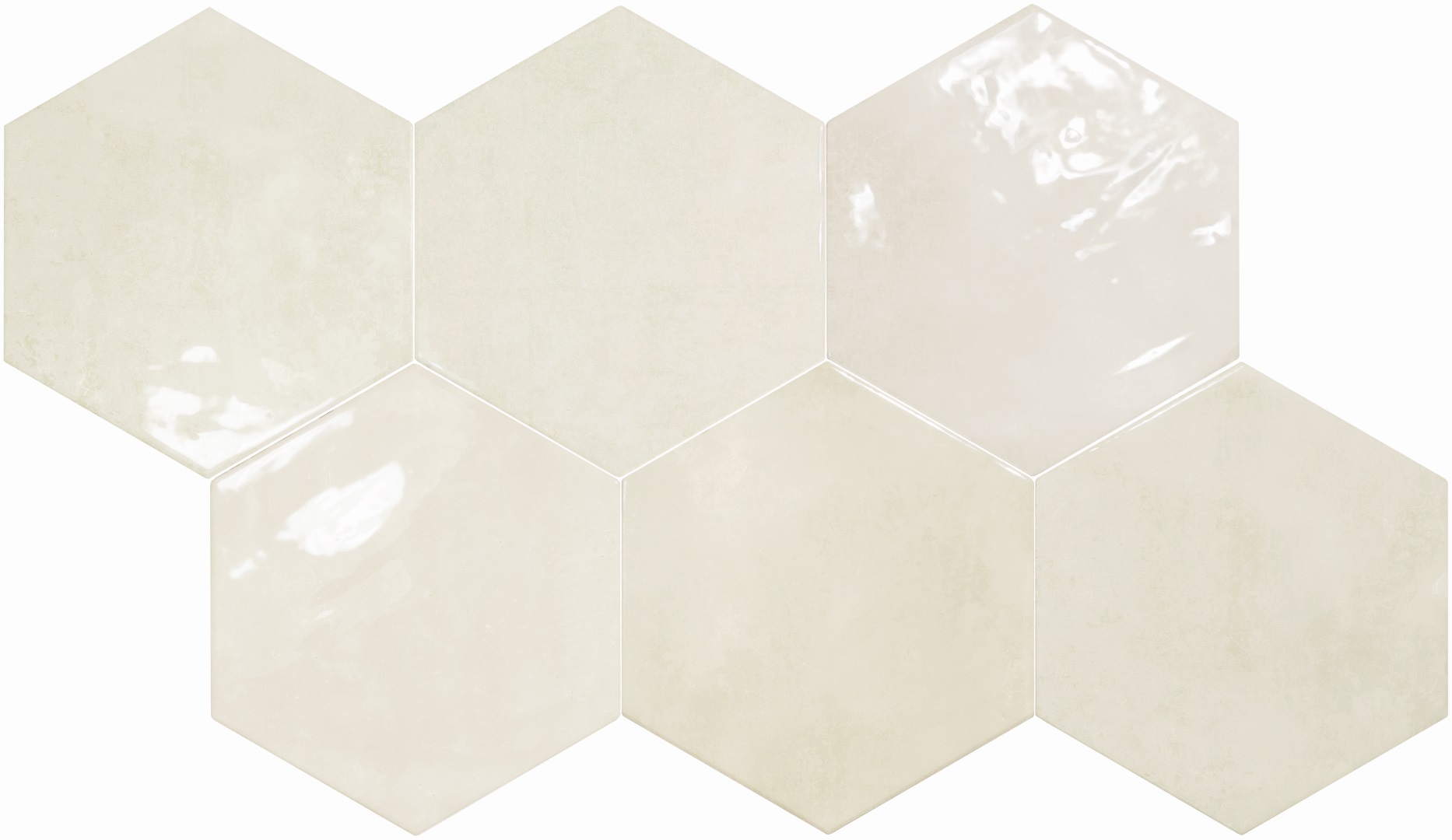 130059 На стену Spark Hex Ivory Glossy 15x17.3 - фото 2