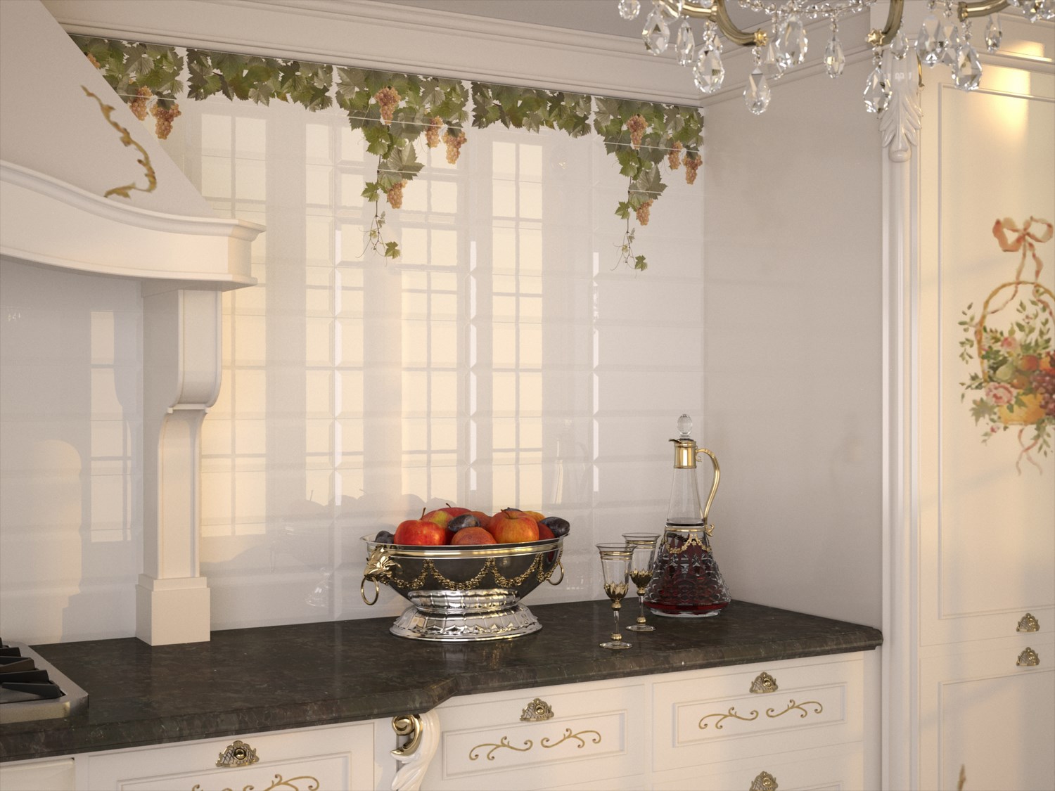 Декор Moscatel Cen.Hojas Blanco - фото 4