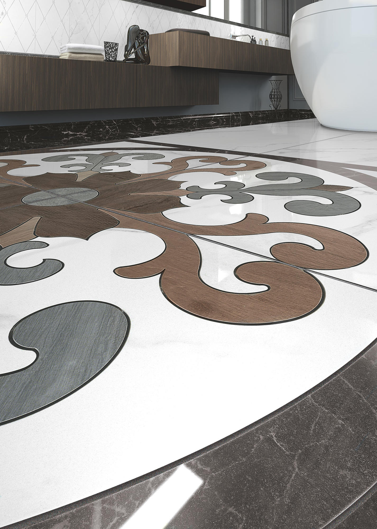 На пол Marmoker Lucido Bardiglio Imperiale 59x59 - фото 17