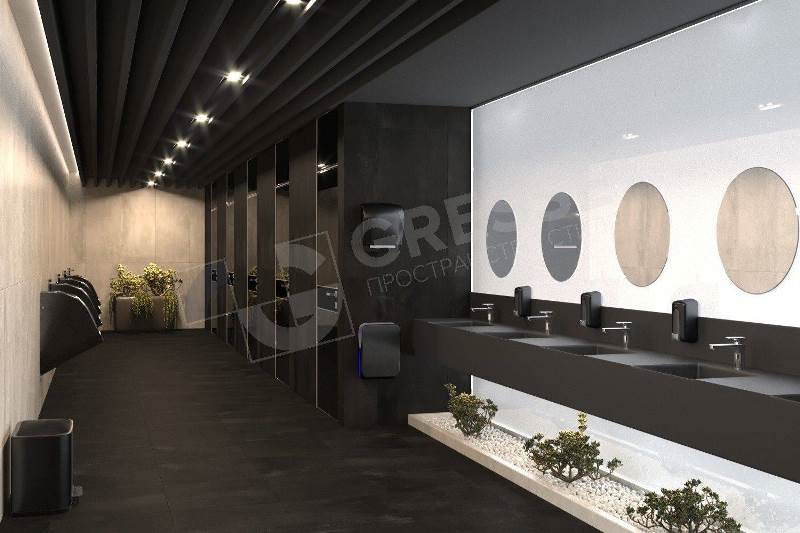 На пол Madain Plumb цемент черный 60x60 - фото 11