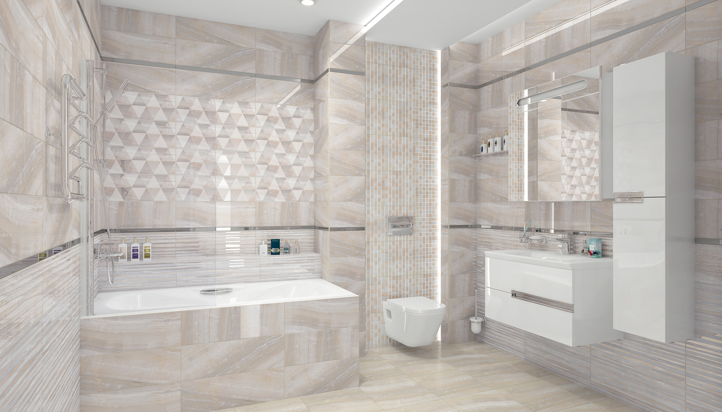 17-10-11-1186 На стену Diadema Бежевая Рельеф - фото 2