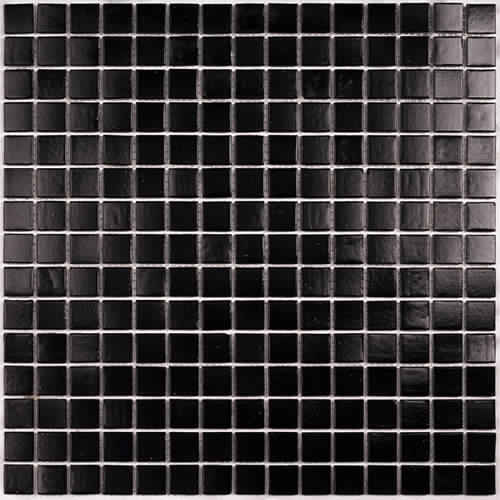 Simple Black 4*20*20 327*327 На пол Стеклянная мозаика Simple Black (на  бумаге)