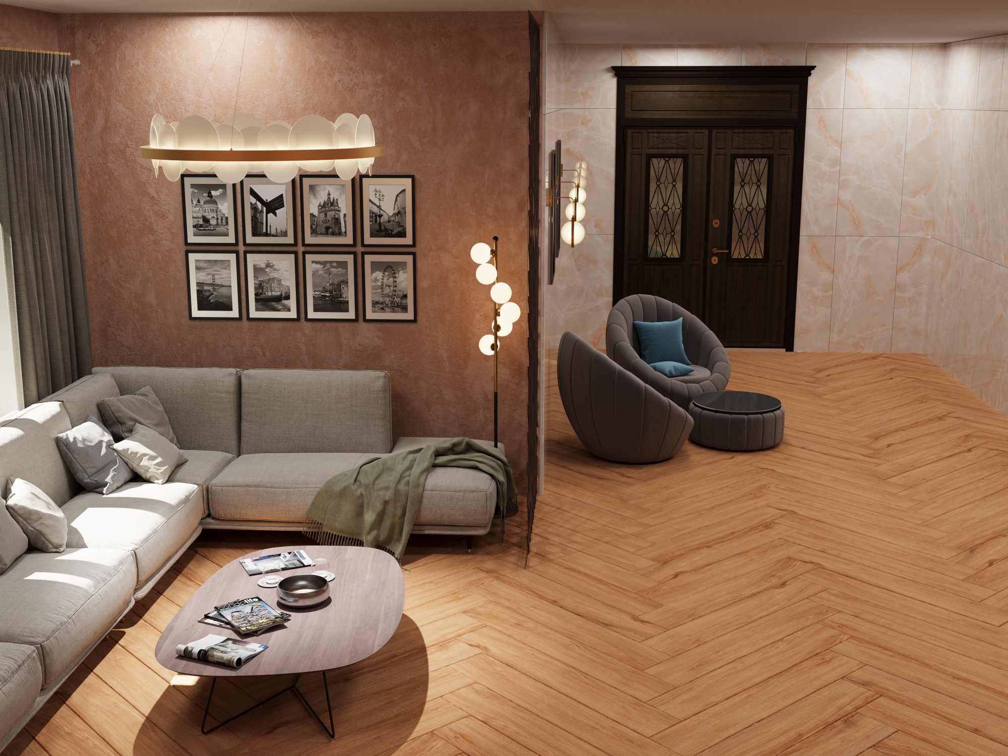 На пол Balau Brown matt punch 20х120 - фото 9