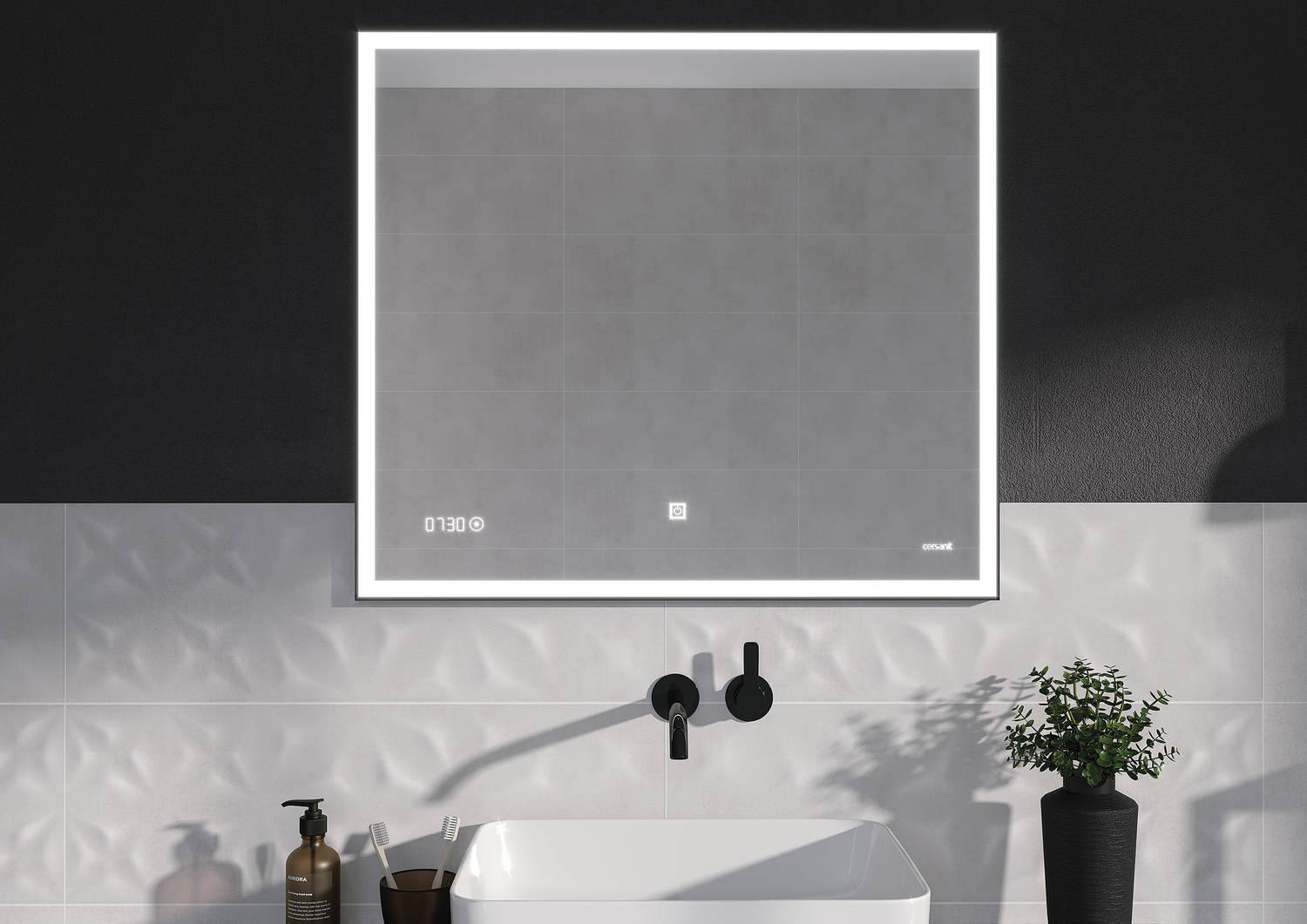 ASU522D-53 На стену Apeks Светло-серая рельеф 25x75 - фото 11