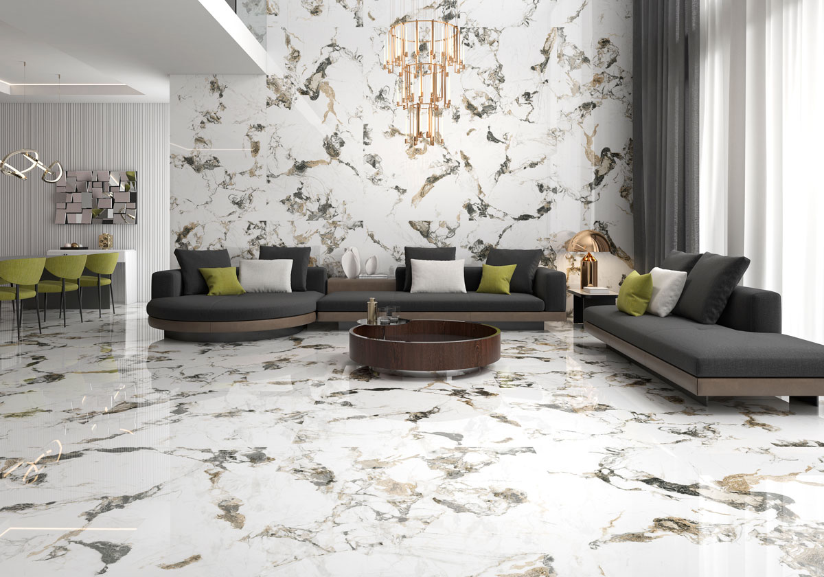 На пол Oyama Blue Leviglass 120x120 - фото 4