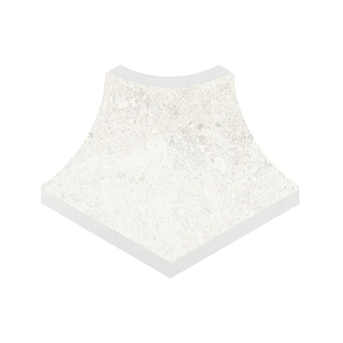 Декоративная вставка Stone Радиальный внешний угол 531 White R9 77х77x110х10