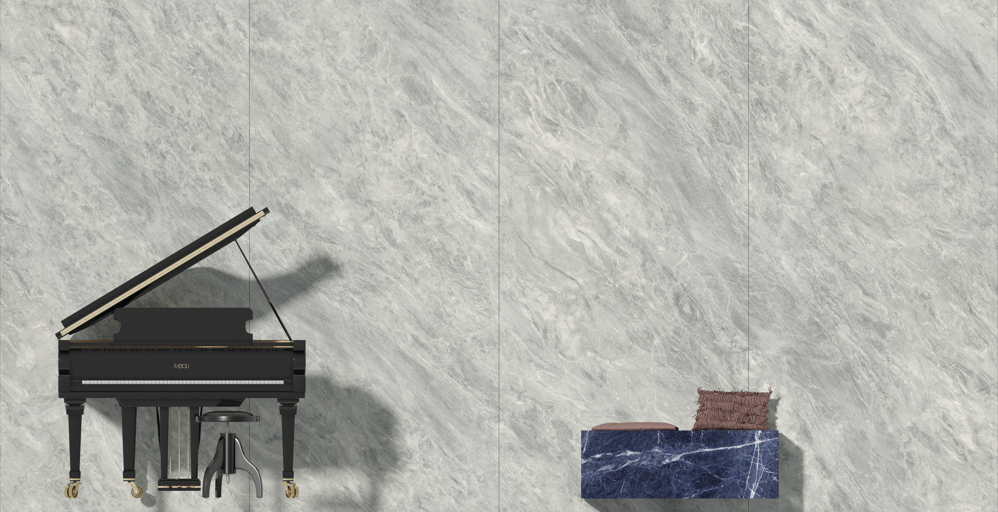 L175562MF6  На пол Marmi Maxfine Brazilian Blue Lucidato 6mm 75x150 - фото 30