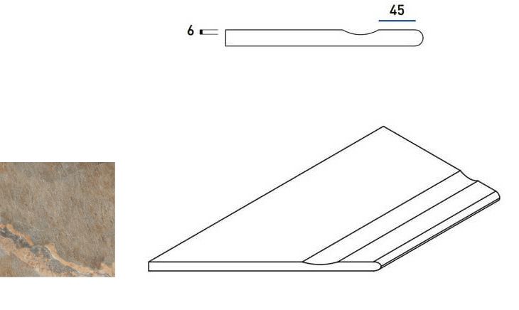 620090000214 Бордюр Magnetique X2 Петрол Дарк Бортик 30x60 с Выемкой Закругленный Левый Натуральный