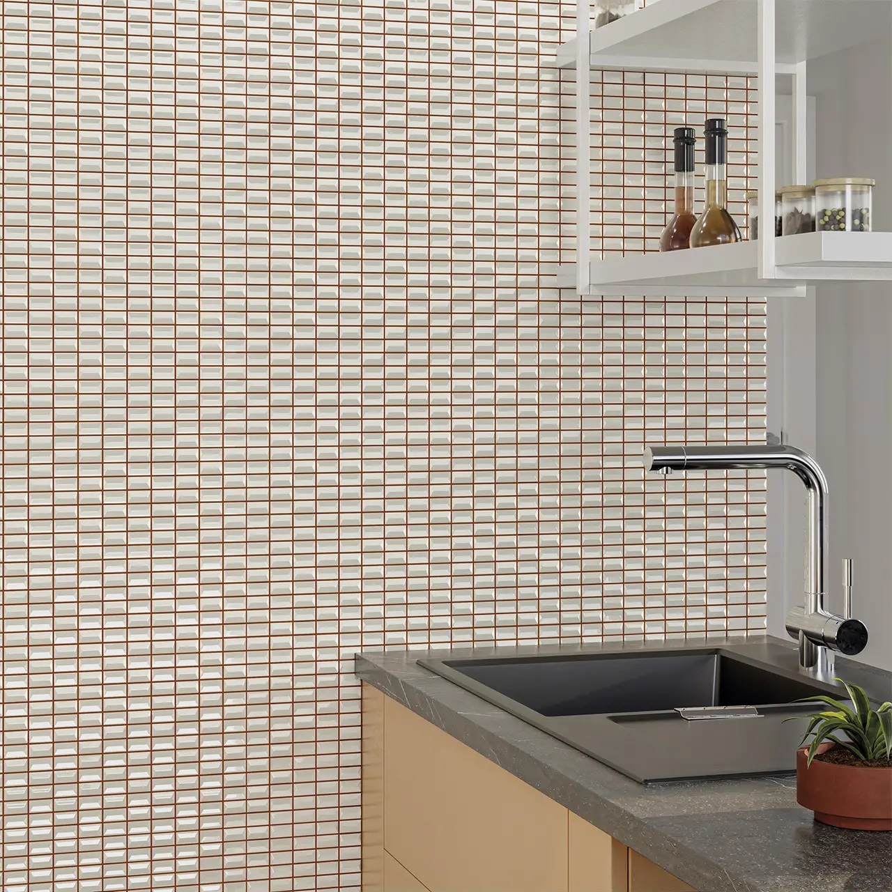 135554 На стену 3D Bars Bevel Topaz Matt 12.5x25 - фото 15