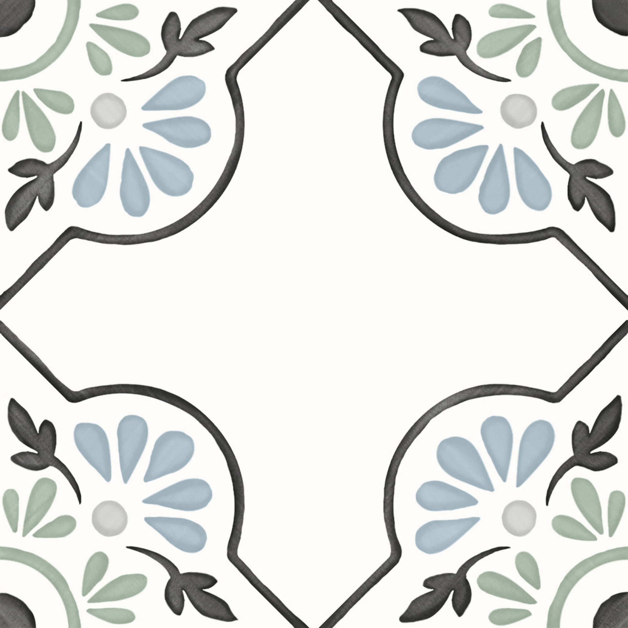 3356231079 На пол Tanger Blue Petals 12.3x12.3 - фото 3