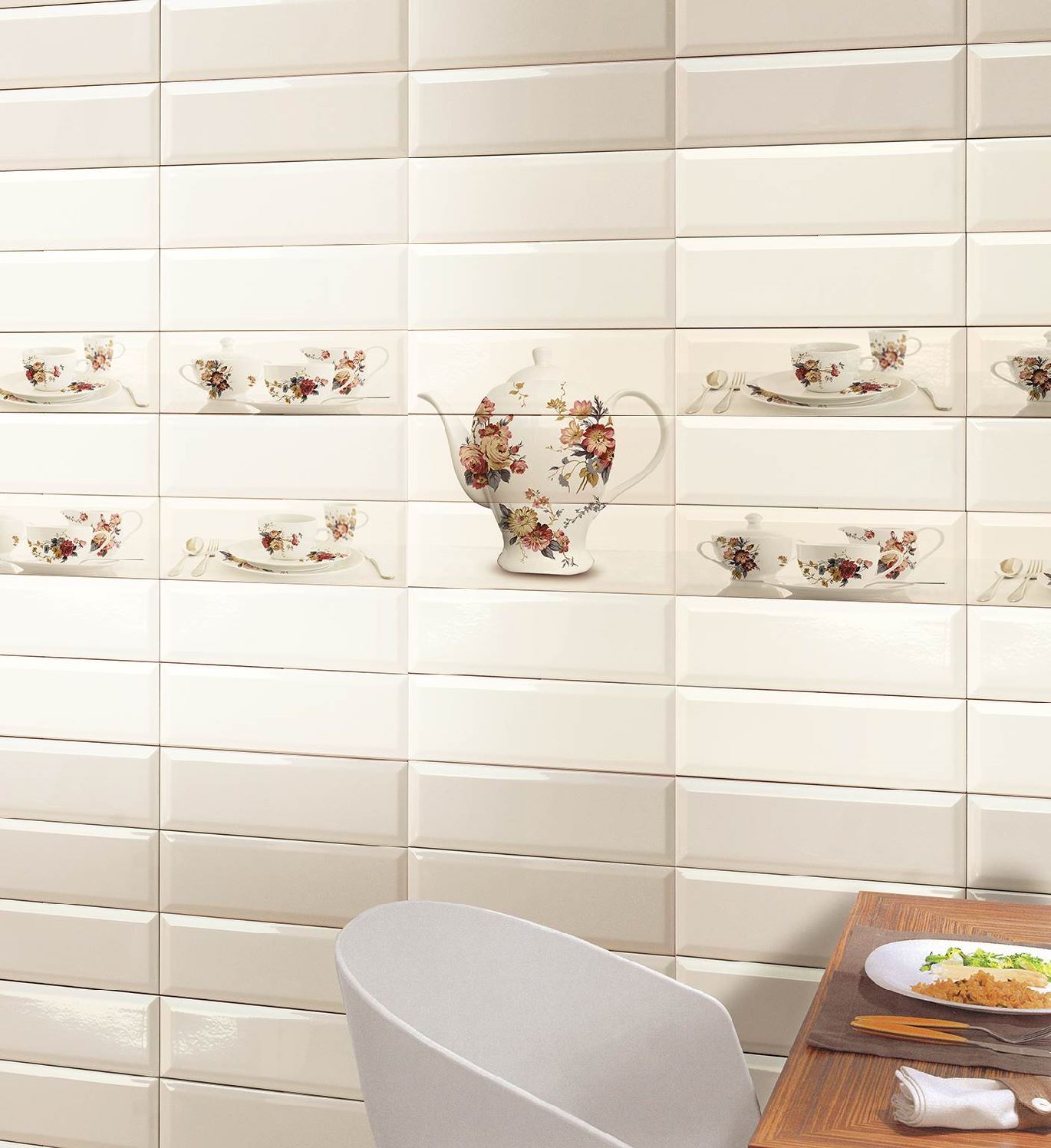 На стену Tea 03 Monocolor Biselado Brillo Marron - фото 2